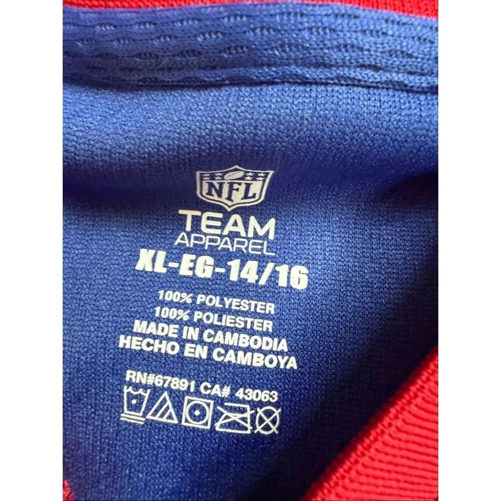 NFL Team Apparel New York Giants Youth XL 14/16 Blue Jersey Shirt